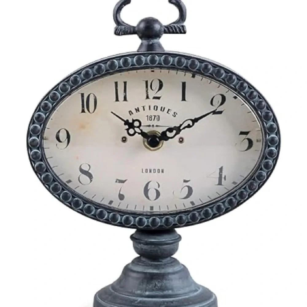 Antique-Style Black Table Clock